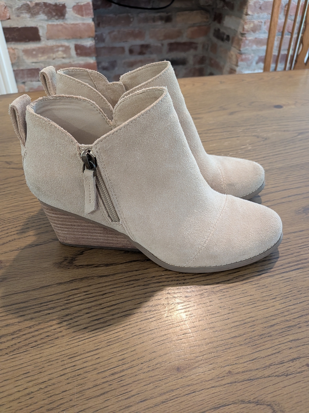 Toms Goldie Wedge Ankle Booties, Sz. 7.5